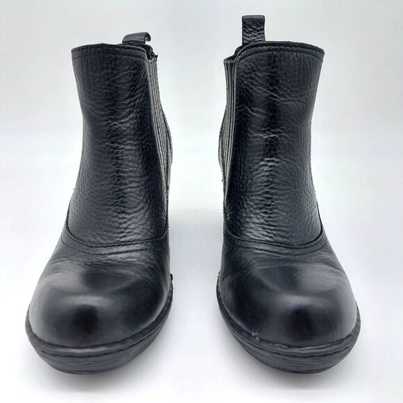 Born Boots Womens Sz 8.5 Black Leather Mireille Classic Block Heeled Platform - Picture 10 of 11